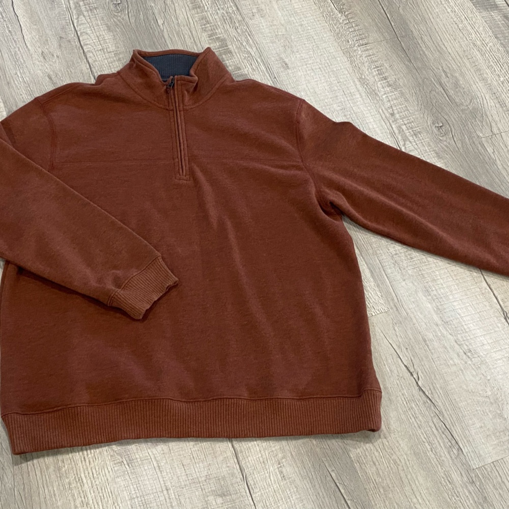 Arrow Men's Mock turtleneck Sweater in Rich rust men’s XXL 1/4zip